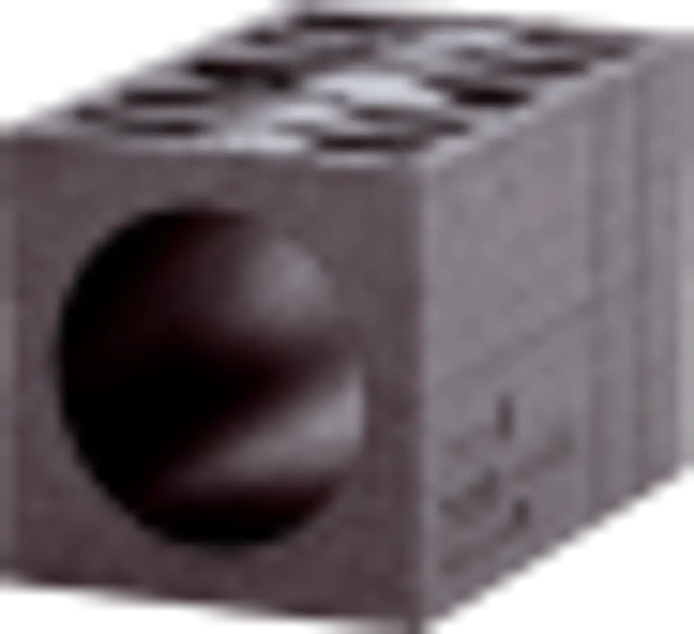 Mauerblock mit einer ovalen Öffnung in der Mitte, hergestellt von Wolf. Das Produkt zeigt ein einfaches und funktionales Design.